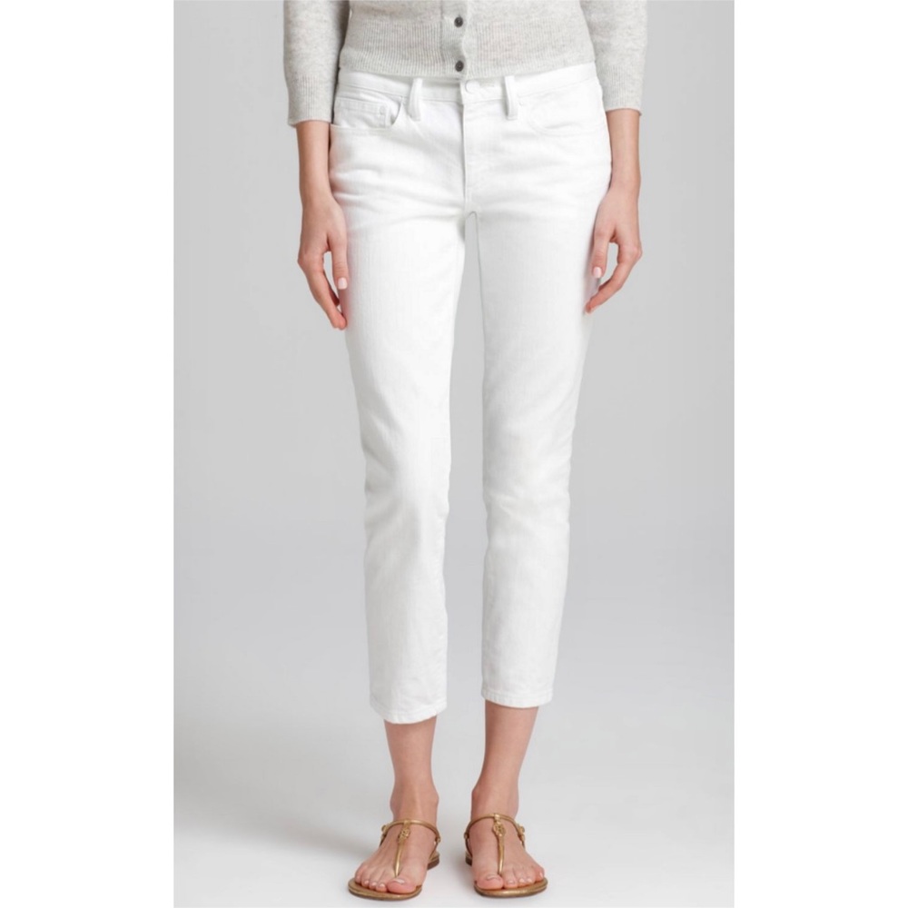 Tory Burch Alexa Cropped Skinny Jeans In White Size 28